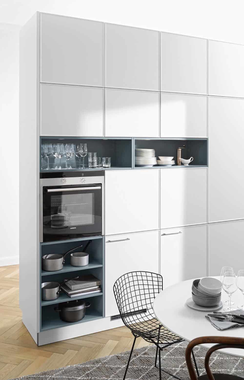 mur de cuisine bloc complet avec rangements décoration et électroménager four vaisselle intégrés