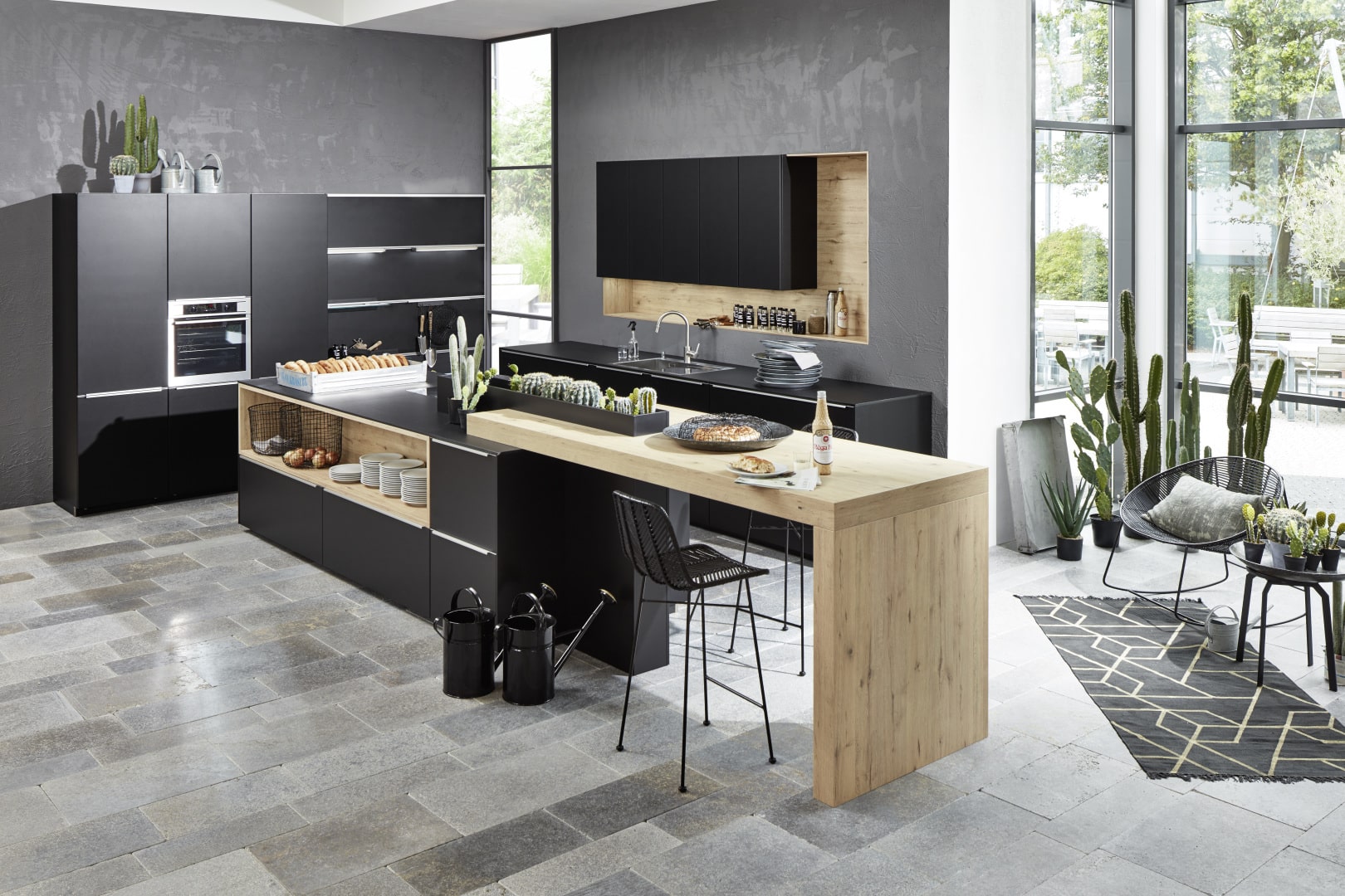 Cuisine haut de gamme moderne ultra design de style industriel et scandinave littoz annecy